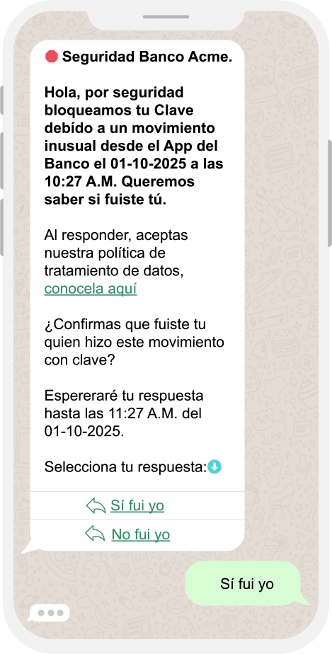 mensajes antifraude para el sector financiero