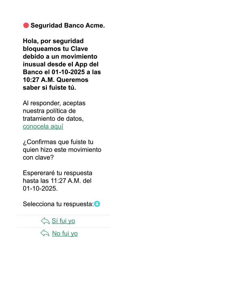mensajes antifraude para el sector financiero