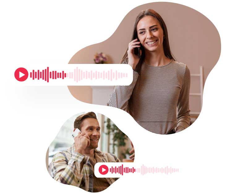 Personas escuchando notas de voz